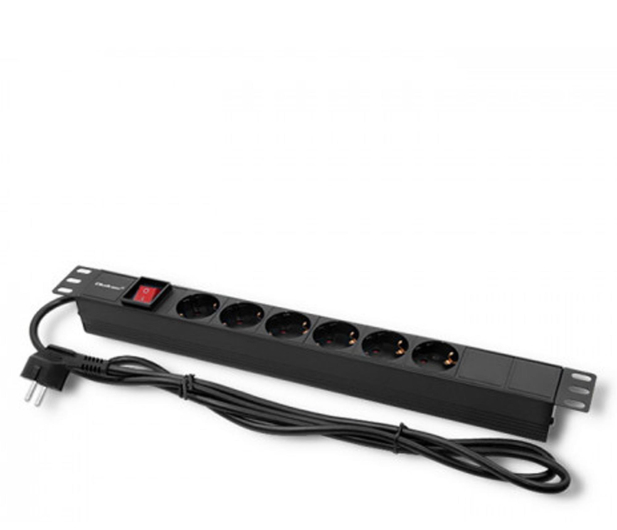 Qoltec Listwa zasilająca PDU do RACK 19'' 1U 16A  6xSCHUKO  2m - 1329983 - zdjęcie 3